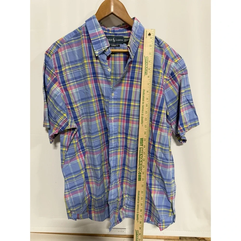 Polo Ralph Lauren Men's XL Classic Fit Plaid Short Sleeve Button-Down Shirt
